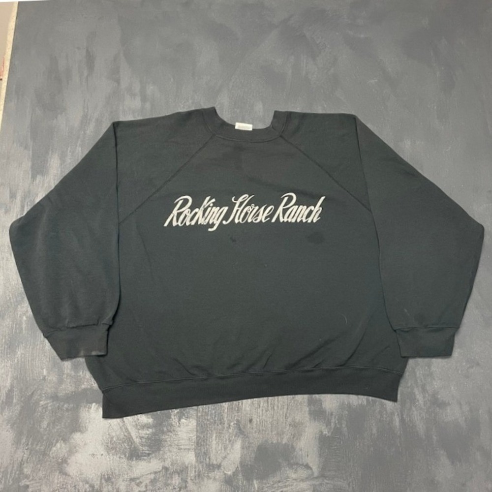 Vintage Rocking Horse Ranch Sweatshirt Men 2XL Black 90s Tultex